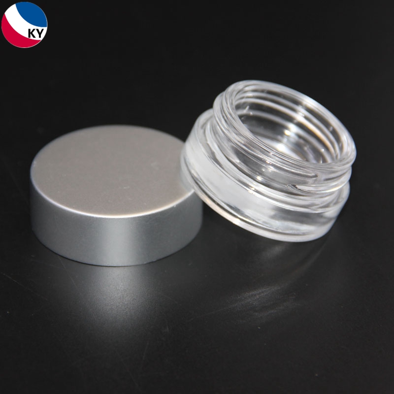Empty Cosmetic Custom Round Screw Top 2G 5G 5ml 7ml 8ml 10ml 10gram 15G Containers Lid Balm Glass Jar with Metal Clear Lip White