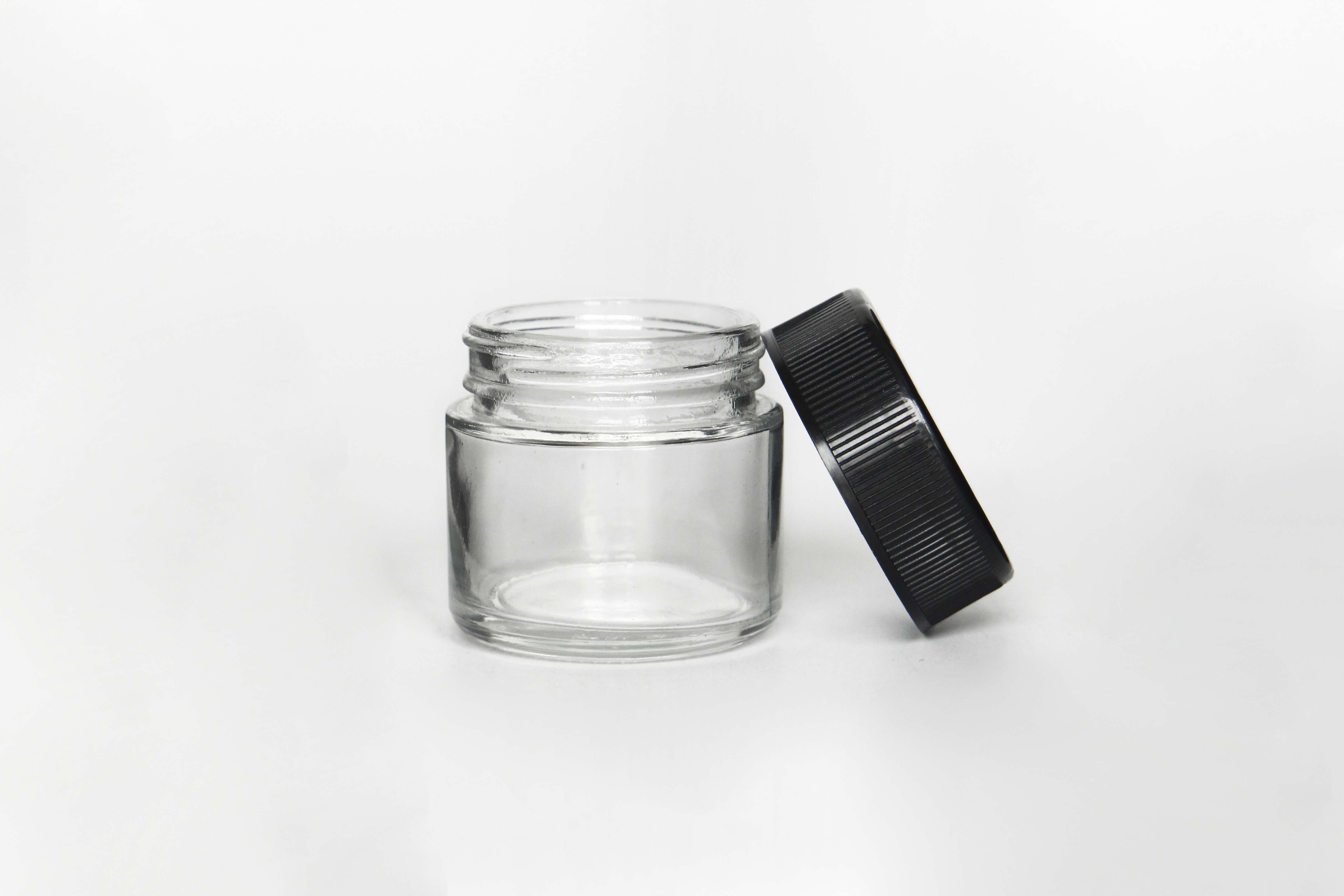 Empty Cosmetic Glass Jar Packing for beauty cream With Screw Lid