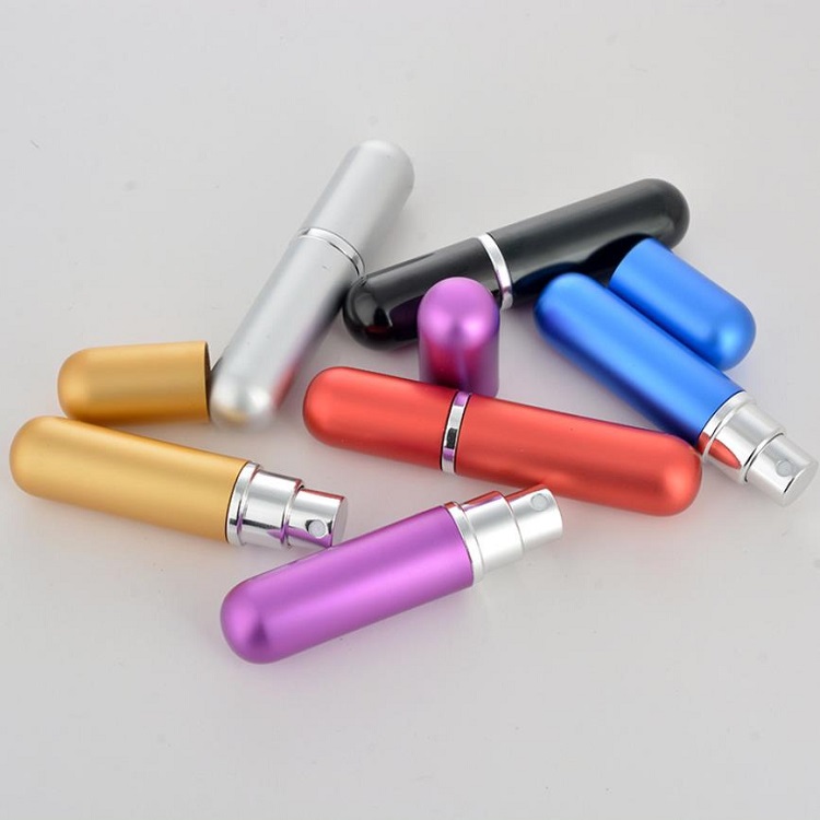 Empty Cosmetic Mini 3ml 6ml Double Round Travel-Sized Spray Atomizer Aluminum Perfume Bottles