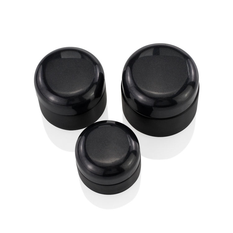 Empty Cosmetic Packaging 15ml 30ml 50ml Black Glass Cosmetic Cream Jar In Stock