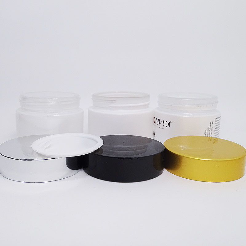 Empty Cosmetic Packaging Small 30g Glass Jar White with Plastic Lid Skin Care Cream Painted