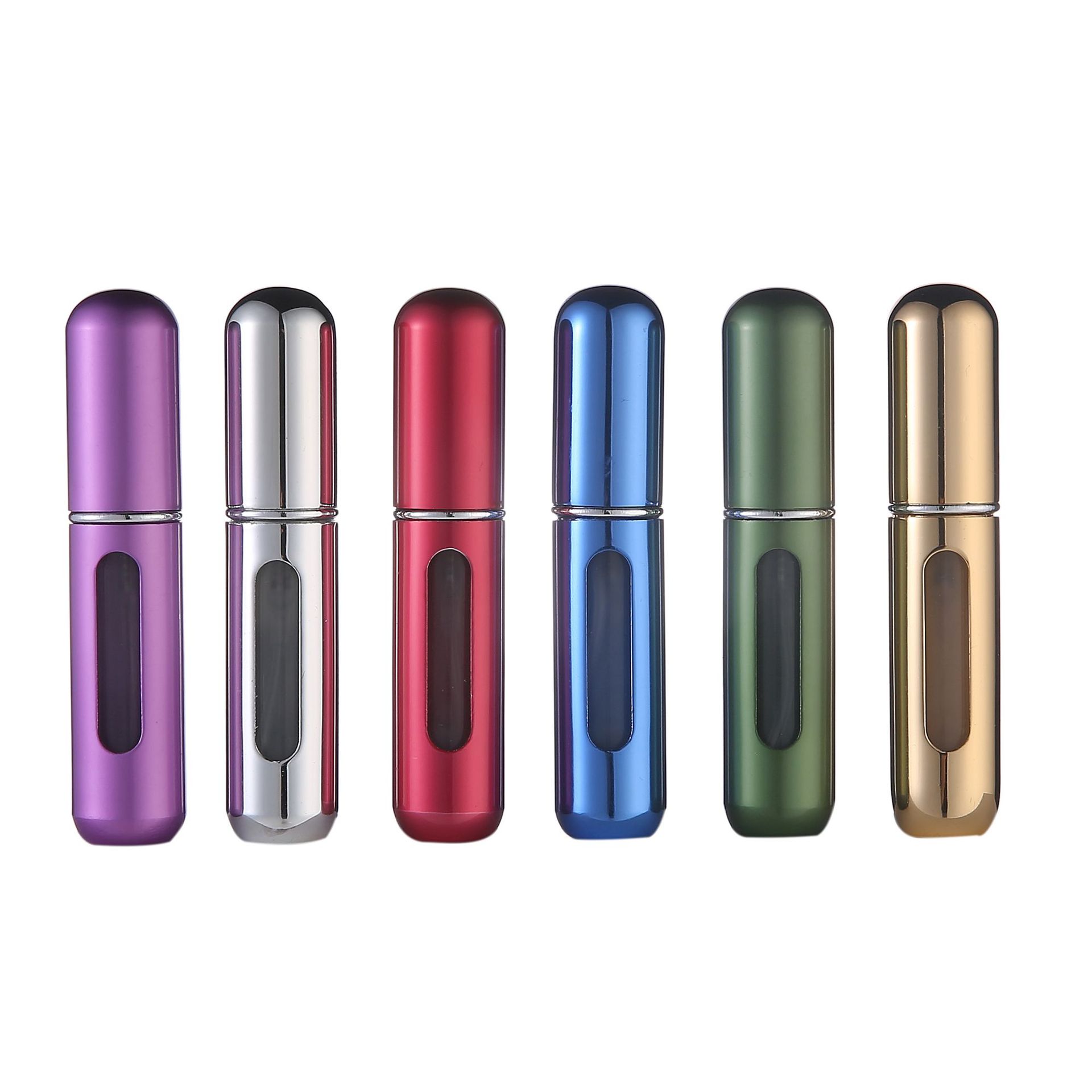 Empty Cosmetic Perfume Bottle Portable And Explosive 5ml Perfume Toner Spray Bottle In Leather Bags Of 5 Pieces