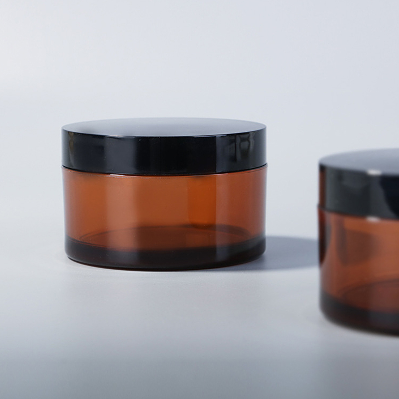 Empty Cosmetic Skincare Hair Wax Conditioner Packaging Plastic PET Amber 120g Cream Jar