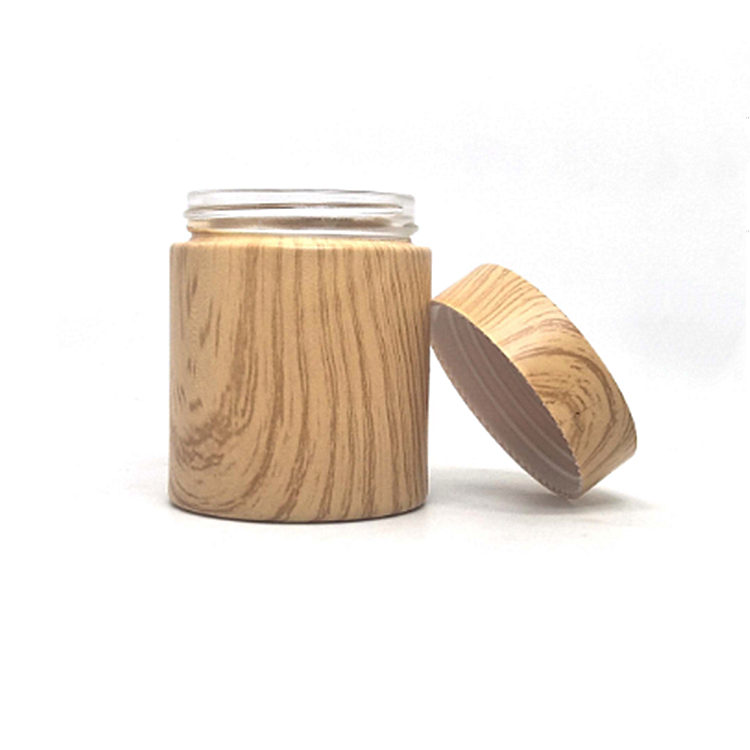 Empty Cosmetic Wood Glass Eye Cream Jar with Bamboo Cap for Lotion 30g 50g