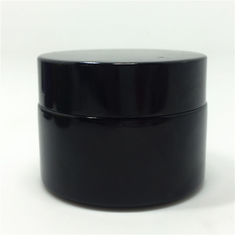 Empty Cosmetic packing black glass cosmetic cream jars 50g 60 ml