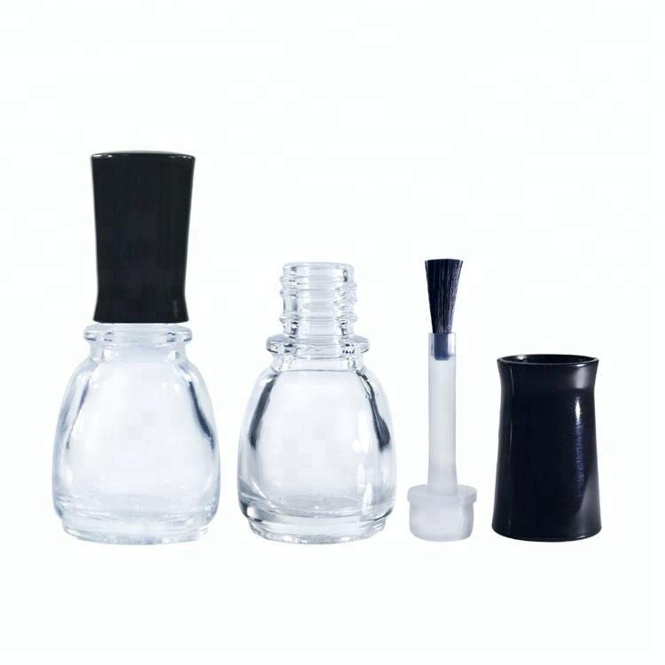 Empty Cosmetics Nail Art Manicure Tool 5ml frosted matte black glass Nail Polish Bottle with Brush