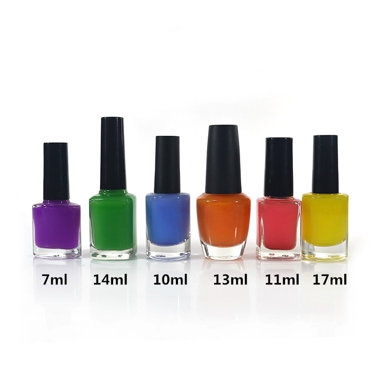 Empty Cosmetics Nail Art Manicure Tool 5ml frosted matte black glass Nail Polish Bottle with Brush