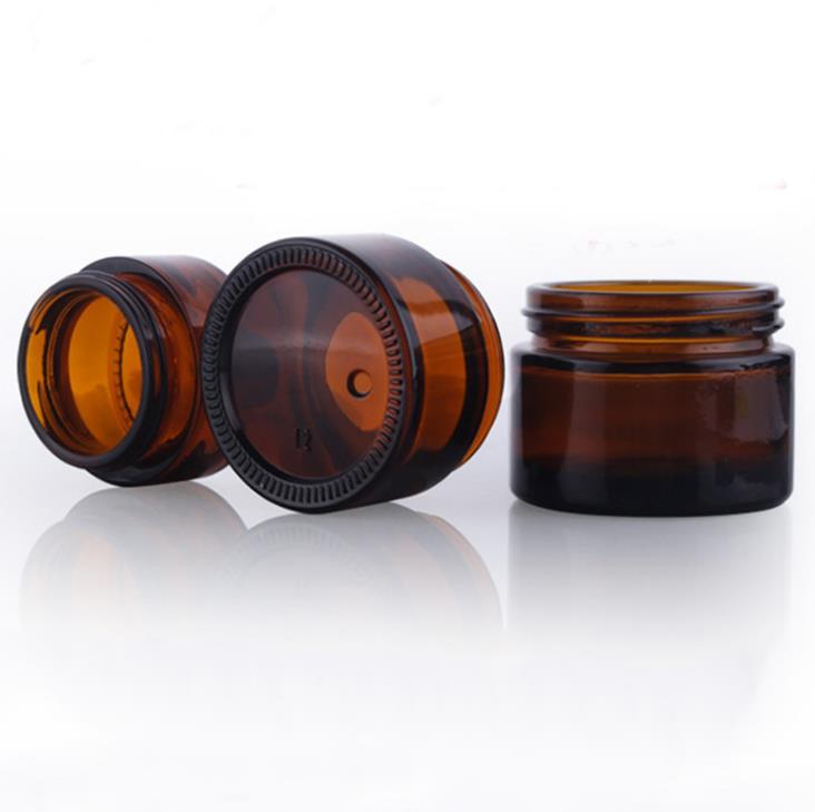 Empty Cream Glass Jar 15g Clear Cosmetic Packaging 15ml 1/2 OZ For Face skin care with Aluminum gold silver lid