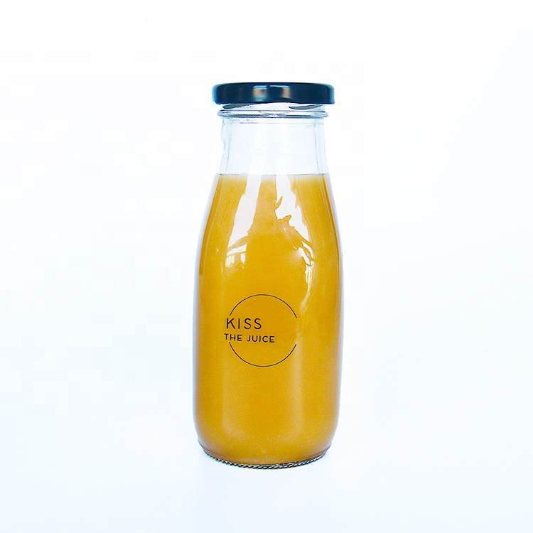 Empty Custom Made Glass Milk Bottles 300ml / Juice Glass Bottle 300ml