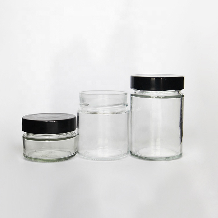 Empty Cylinder 4oz 8oz 12oz Herb Packaging Spices Jars Glass Sugar Salt Container Set For Home Use