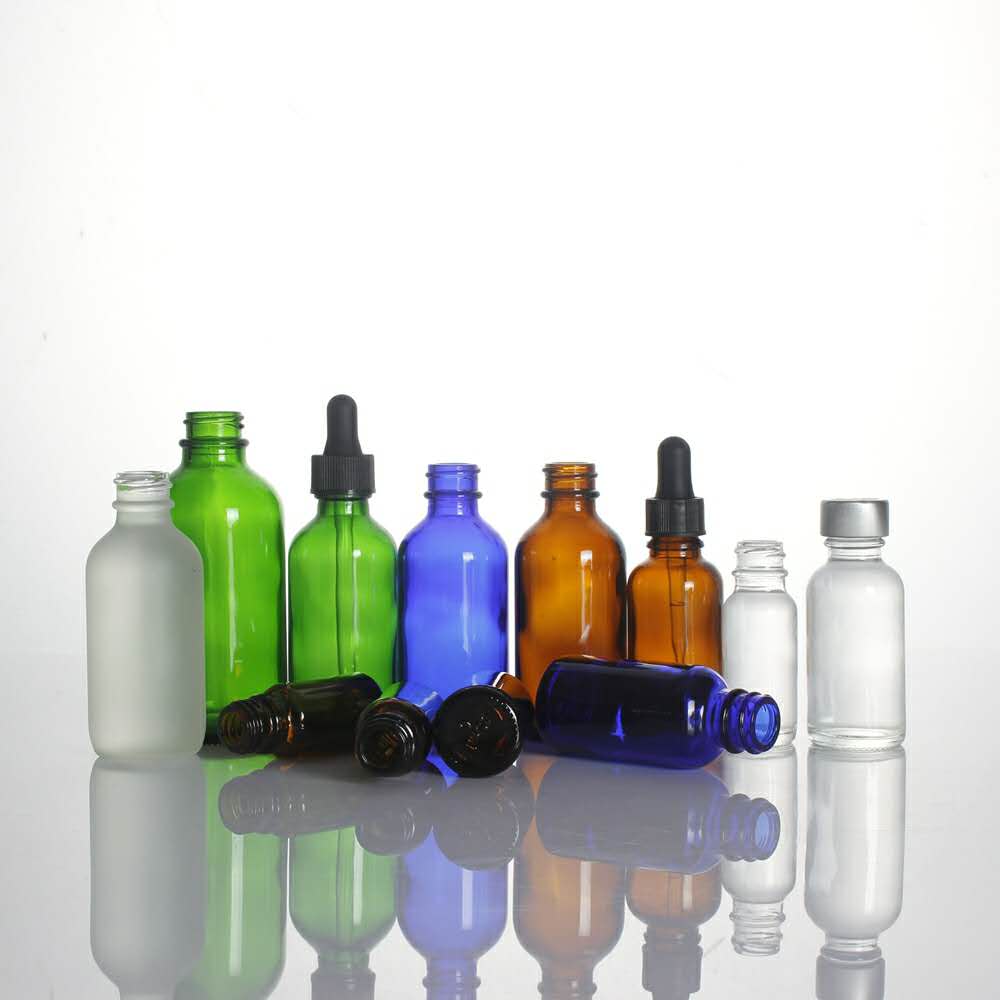 Empty DIN 18mm round green bule amber clear brown plastic bamboo cap 10 ml 15 ml 30 ml essence oil dropper bottle