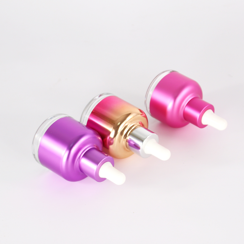 Empty Electroplating Dropper Cosmetic Lotion Bottels Emulsion Spray Serum Bottle Glass Skin Care Cream Personal Care Round Shape