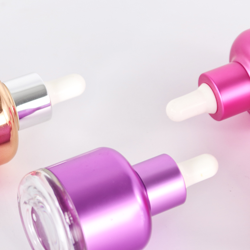 Empty Electroplating Dropper Cosmetic Lotion Bottels Emulsion Spray Serum Bottle Glass Skin Care Cream Personal Care Round Shape