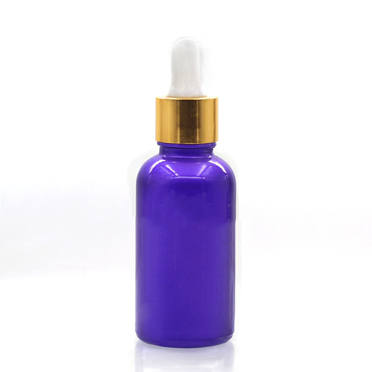 Empty Essential Oil Bottles In Purple Painting With Plastic Childproof Cap