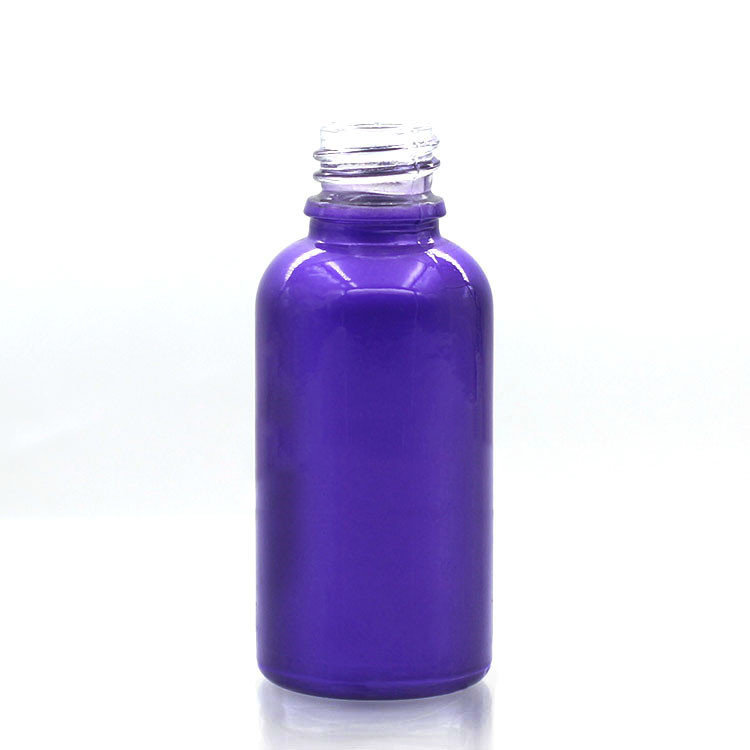 Empty Essential Oil Bottles In Purple Painting With Plastic Childproof Cap