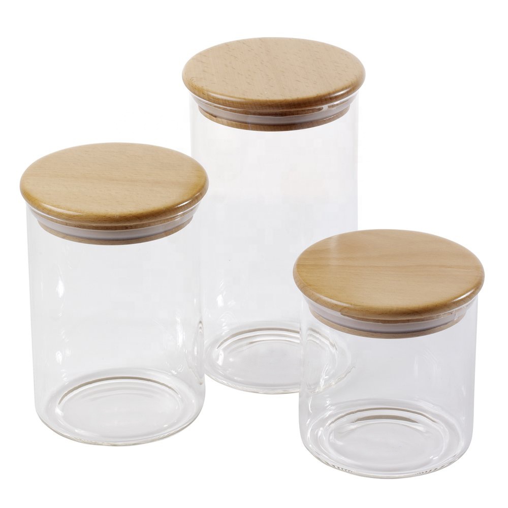 Empty Fancy Coffee Cookie Food 1000ml 250ml 500ml Candy Storage Glass Jar 1500ml