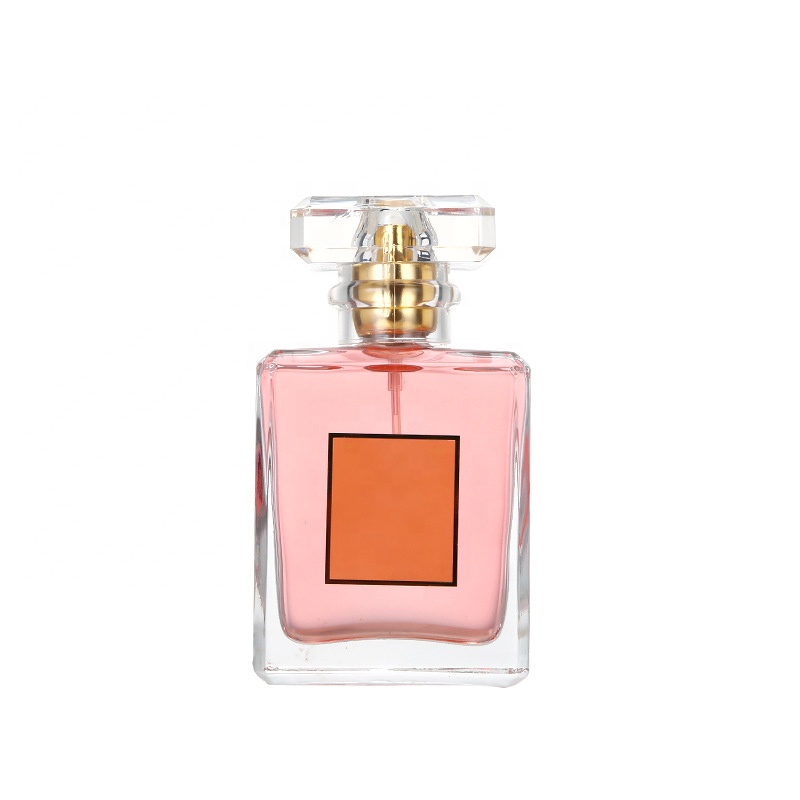 Empty Flat Square Clear Glass 30ml 50ml 100ml Crimp Perfume Bottle