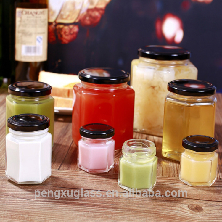 Empty Food Storage 50ml Clear Square Spice Honey Glass Container Jar with Lids