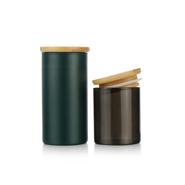 Empty Food Storage Glass Jars Glass with Bamboo Lid and Silicone Ring glass jar set of silicone lid fridge storage