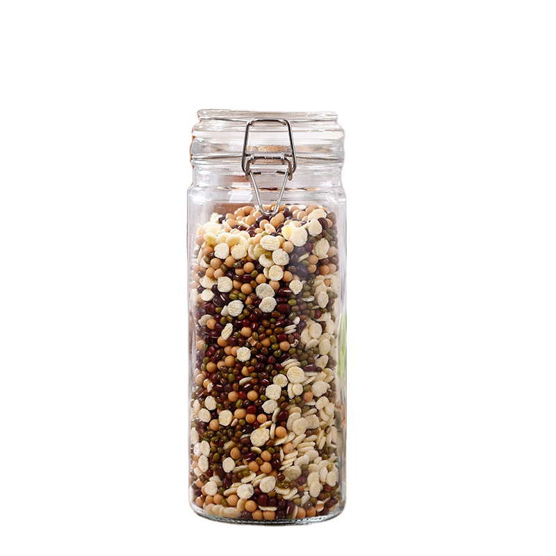 Empty Food Storage Glass Jars With Lid Glass Airtight Storage Jar Round Food Storage Glass Jar With Cork Lid