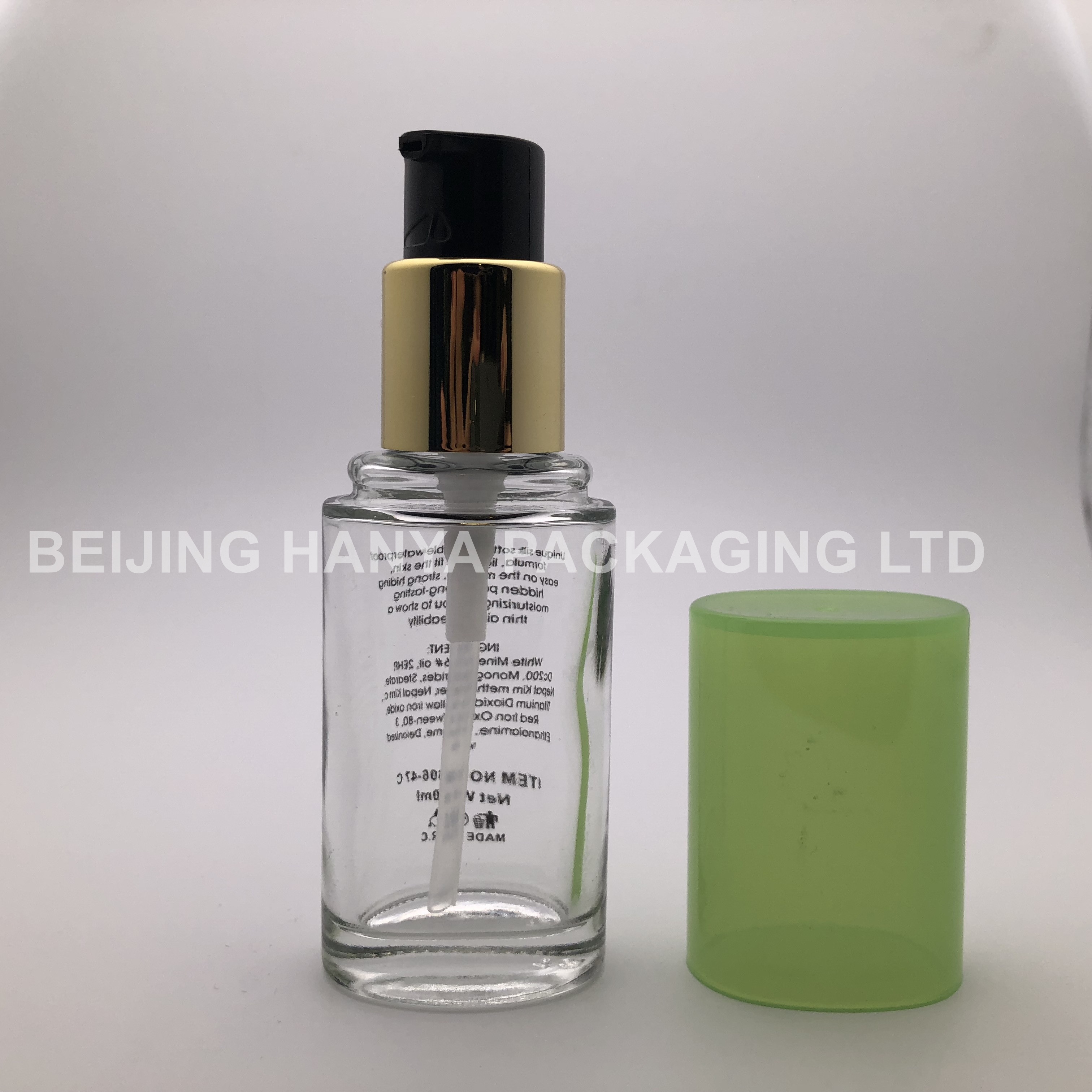 Empty Foundation Bottle Glass With Pump 20ml, 30ml, 50ml