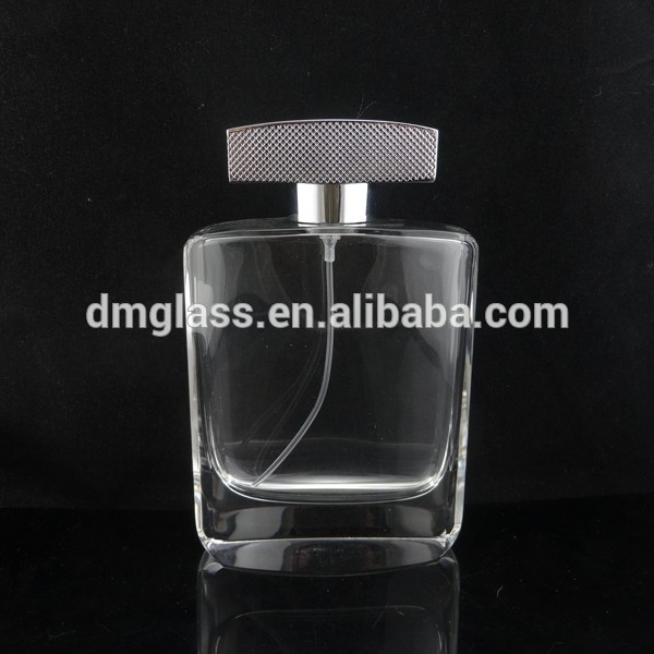 Empty Fragrance Cologne Refillable Perfume Glass Bottle for men With Fine Mist Silver Sprayer