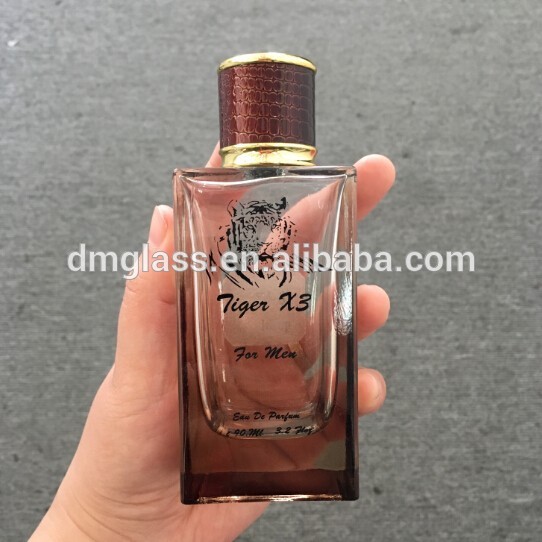 Empty Fragrance Cologne Refillable Perfume Glass Bottle for men With Fine Mist Silver Sprayer