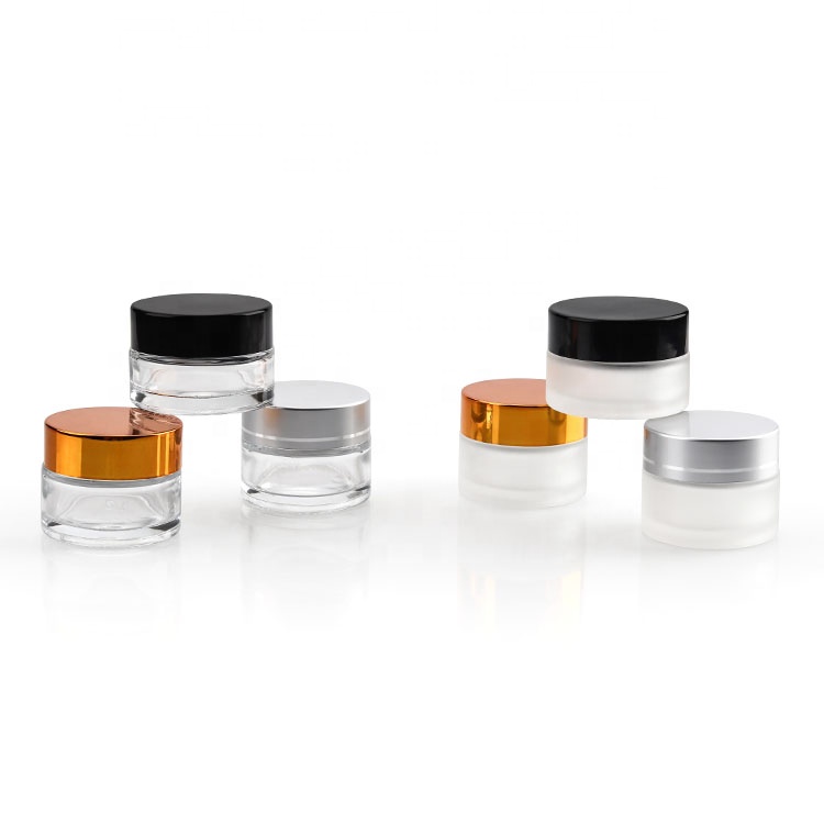Empty Frosted Clear Glass Cosmetic Cream 15ml Glass Jar