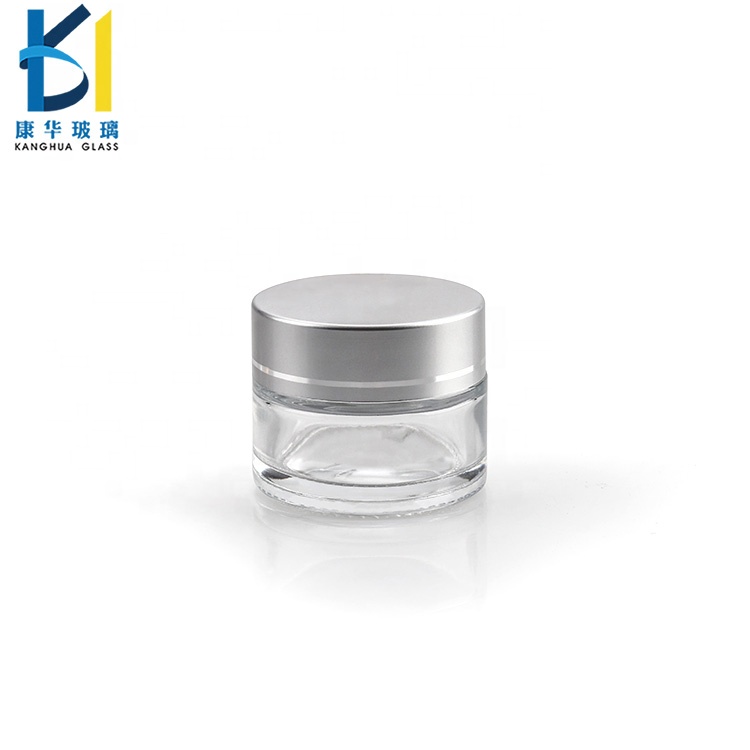 Empty Frosted Clear Glass Cosmetic Cream 15ml Glass Jar