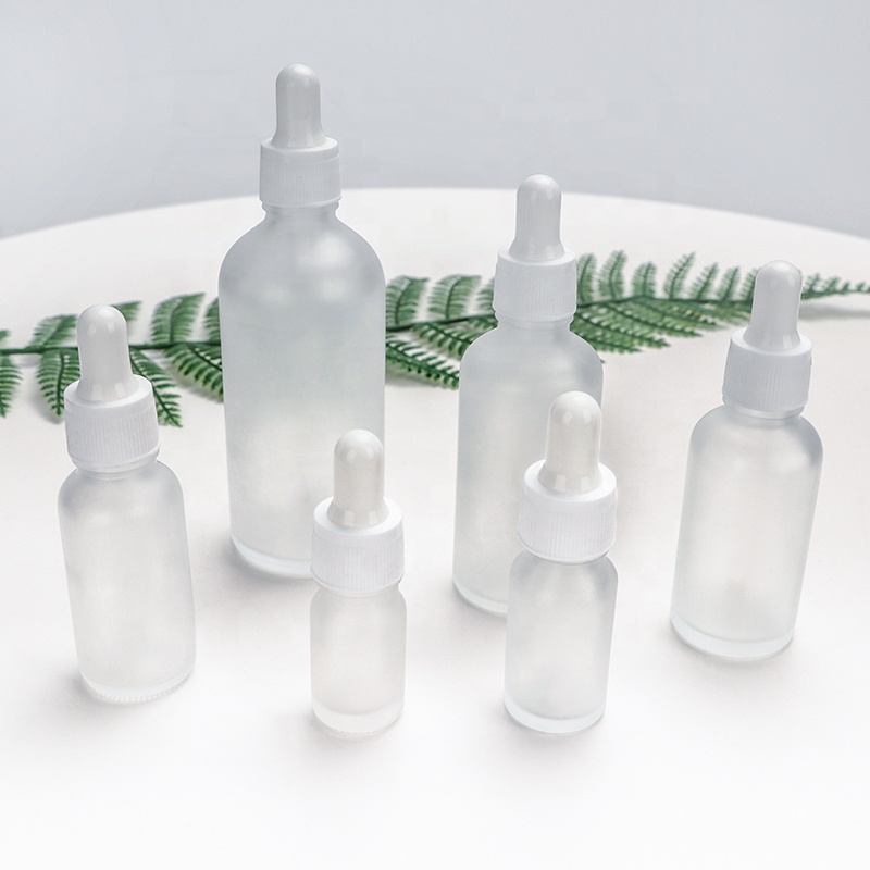 Empty Frosted Glass Dropper Attar Oil Essential Bottles 5ml 10ml 20ml 30ml 50ml 100ml Glass Essential Oil Bottle