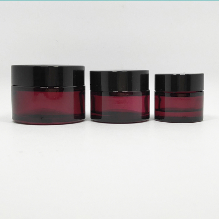 Empty Frosted Skin Care Cream Container Jar Pink Cosmetics Packaging glass Cream Jars
