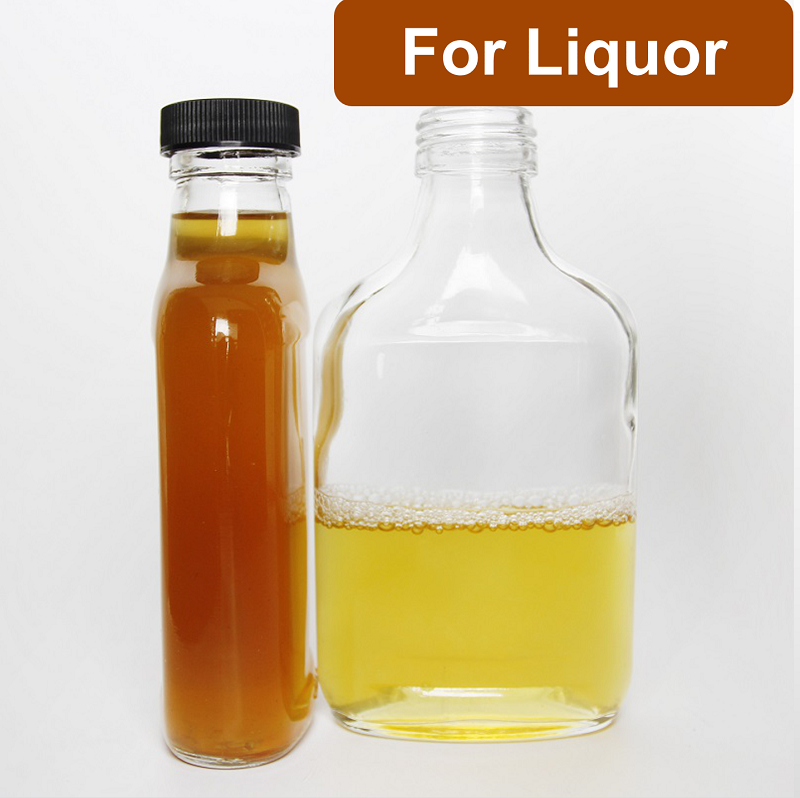 Empty Glass Bottle 100ml 200ml 250ml 500ml Liquor Whisky Vodka Kombucha Flat Flask Cold Brew Iced Coffee Bottle