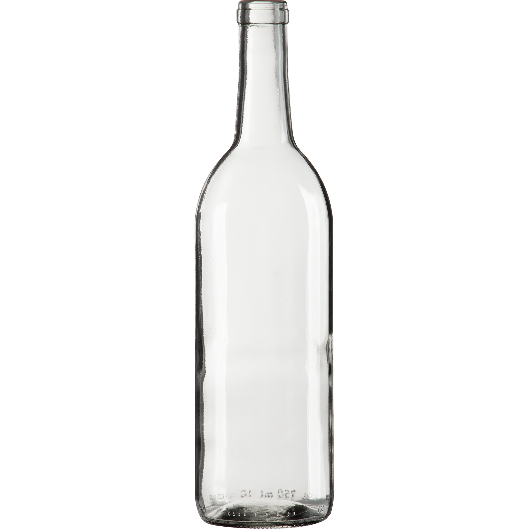 Empty Glass Bottle 750 Ml Clear Flat Bottle Bordeaux Wine Bottle with Cork Lid