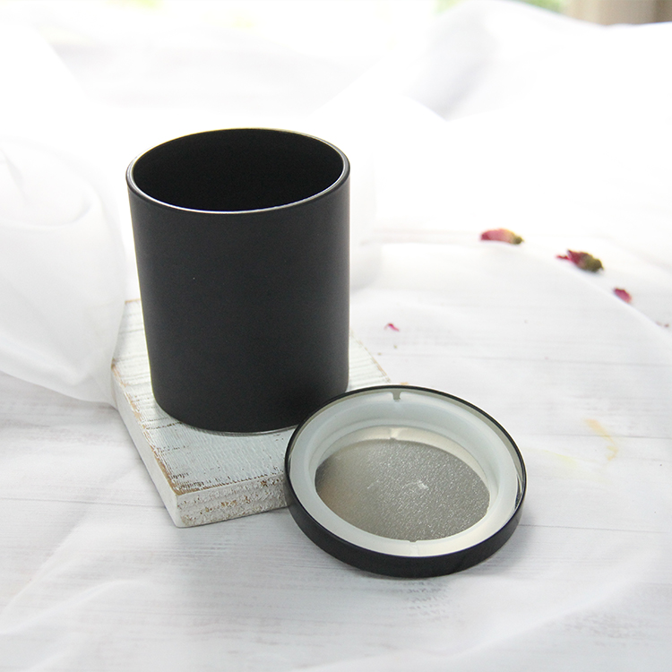 Empty Glass Candle Jars With Wooden Tins Metal Lids 5.5Oz Glass Holders Containers