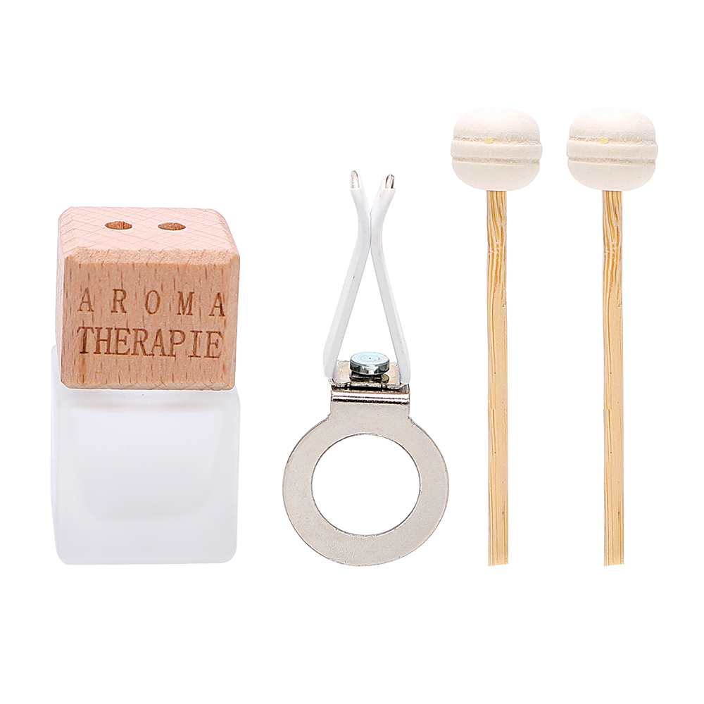 Empty Glass Car Air Freshener Perfume Bottle Fragrance Waterproof Car Diffuser Bottle With Clip