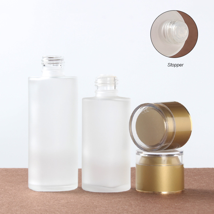Empty Glass Clear Frosted Skincare Lotion Bottle Spray Bottle Glass Cosmetic Packaging Cream Jar