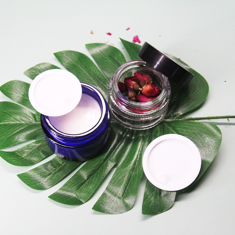 Empty Glass Cosmetic Bottle Face Cream /Skin Care/Hand Cream Jar With Plastic Cap