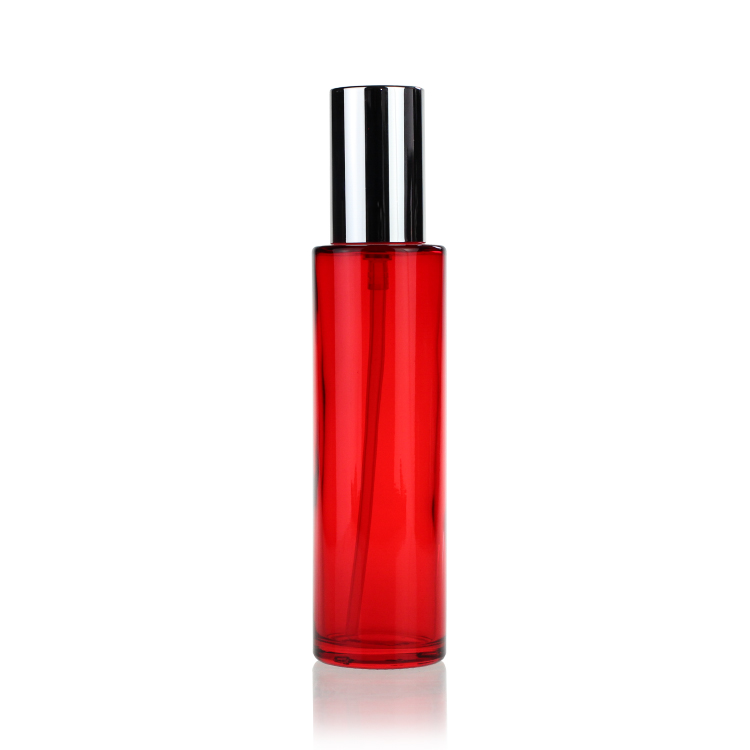 Empty Glass Lotion Bottle Cream Jar Cosmetic Container Makeup Sets Packaging Red Green Glass Bottle Set