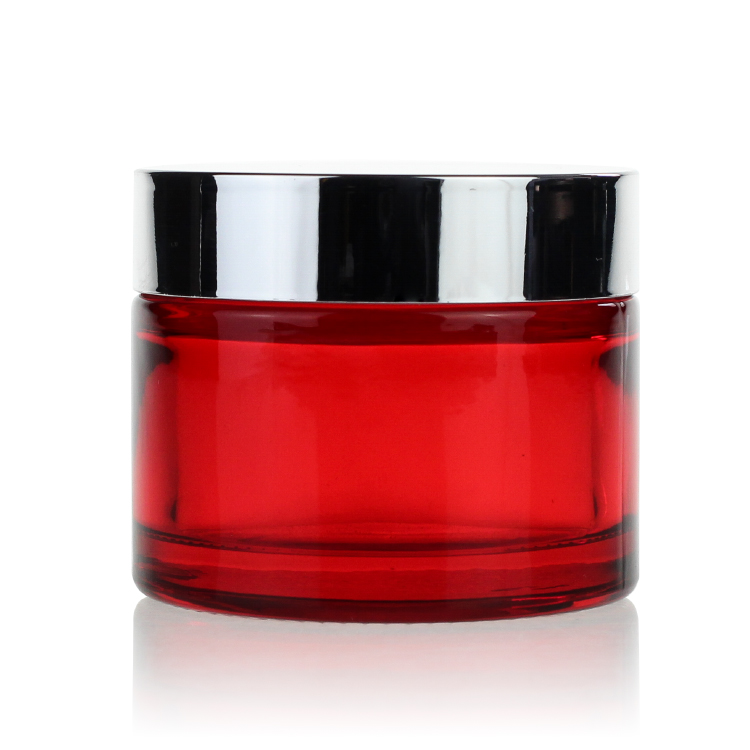 Empty Glass Lotion Bottle Cream Jar Cosmetic Container Makeup Sets Packaging Red Green Glass Bottle Set