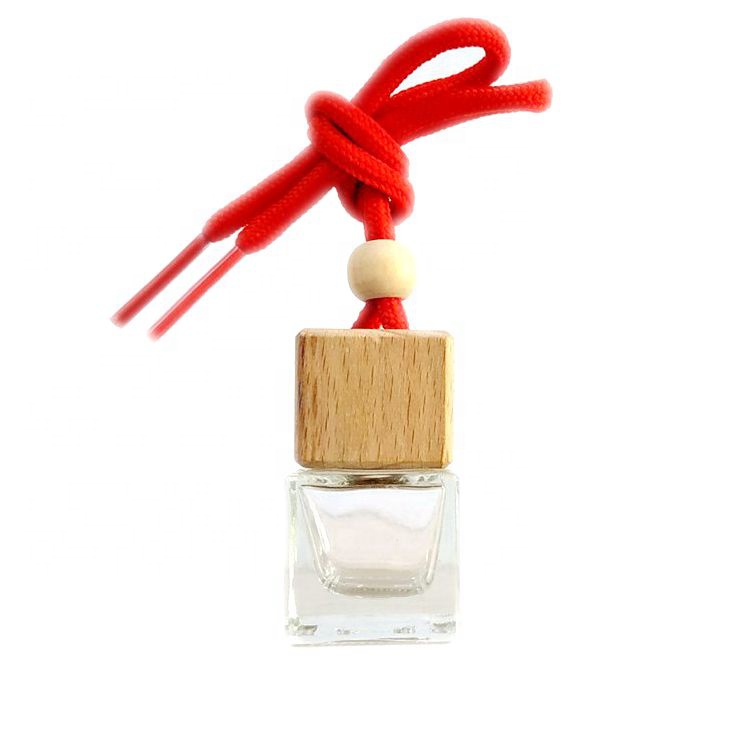Empty Glass Perfume Refillable Hanging Car Fragrance Bottle Wood Hanging Car Aroma Diffuser 10ml car perfume bottle
