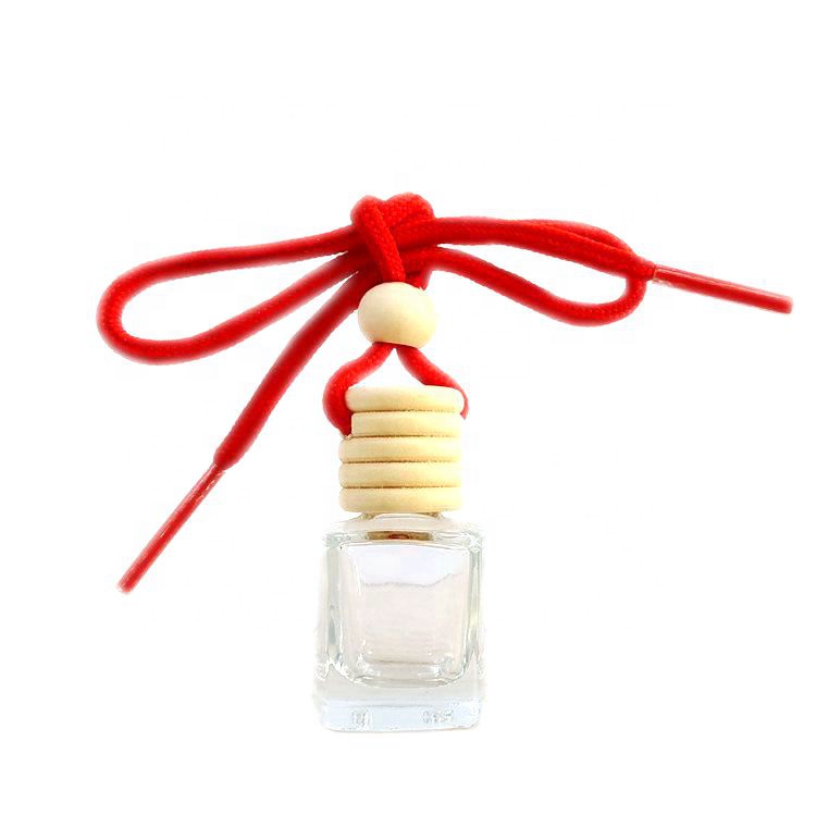 Empty Glass Perfume Refillable Hanging Car Fragrance Bottle Wood Hanging Car Aroma Diffuser 10ml car perfume bottle