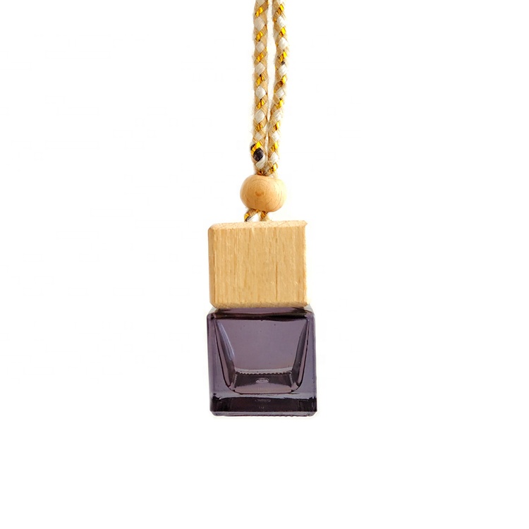 Empty Glass Perfume Refillable Hanging Car Fragrance Bottle Wood Hanging Car Aroma Diffuser 10ml car perfume bottle