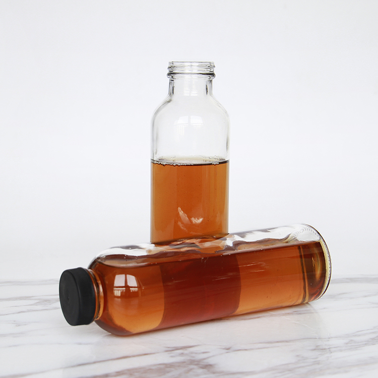 Empty Glass Round Bottle For Kombucha Storage Glass Juice Ice Tea Bottles for Flavoring and Storing Kombucha