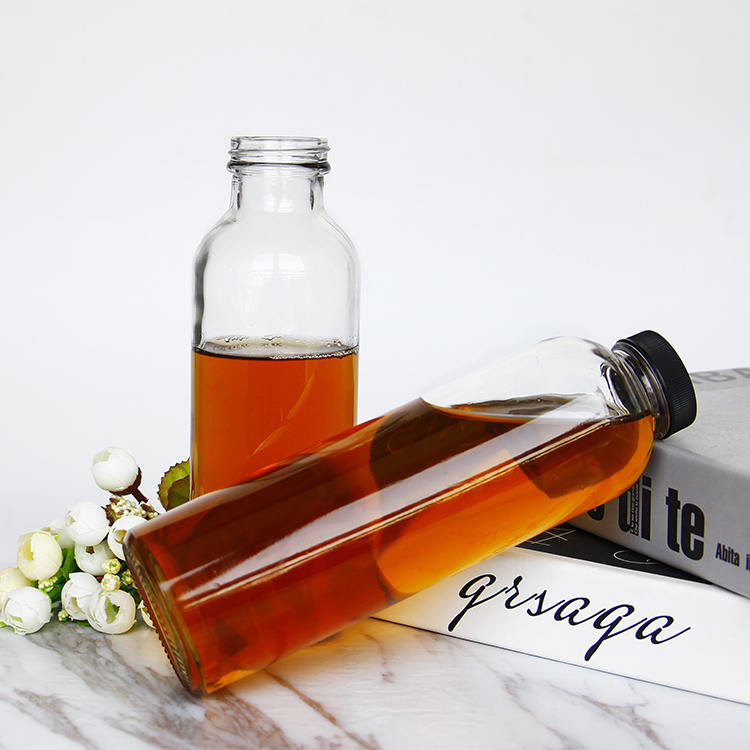 Empty Glass Round Bottle For Kombucha Storage Glass Juice Ice Tea Bottles for Flavoring and Storing Kombucha