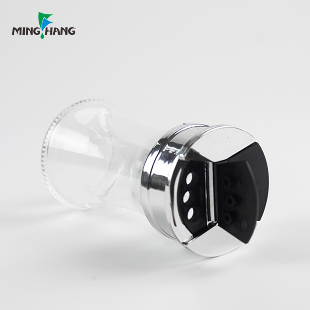 Empty Glass Seasoning Pepper bath shaker caps grinder table Salt Grinding Bottle With Plastic Cap