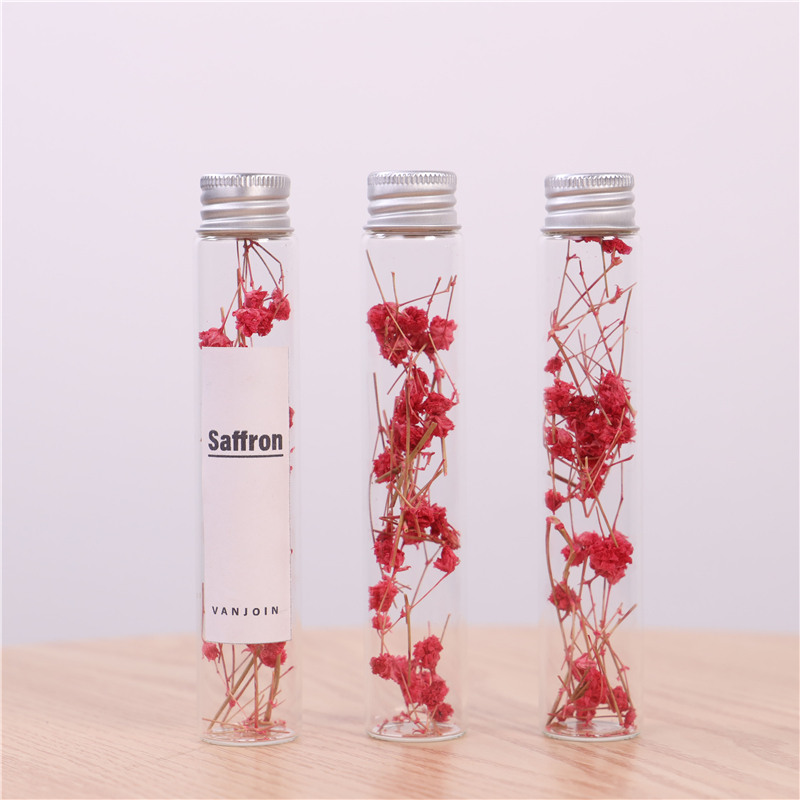 Empty Glass Transparent Clear Glass Vials Jars For Saffron Pill Powder Ornament Bottles With Cork Stopper
