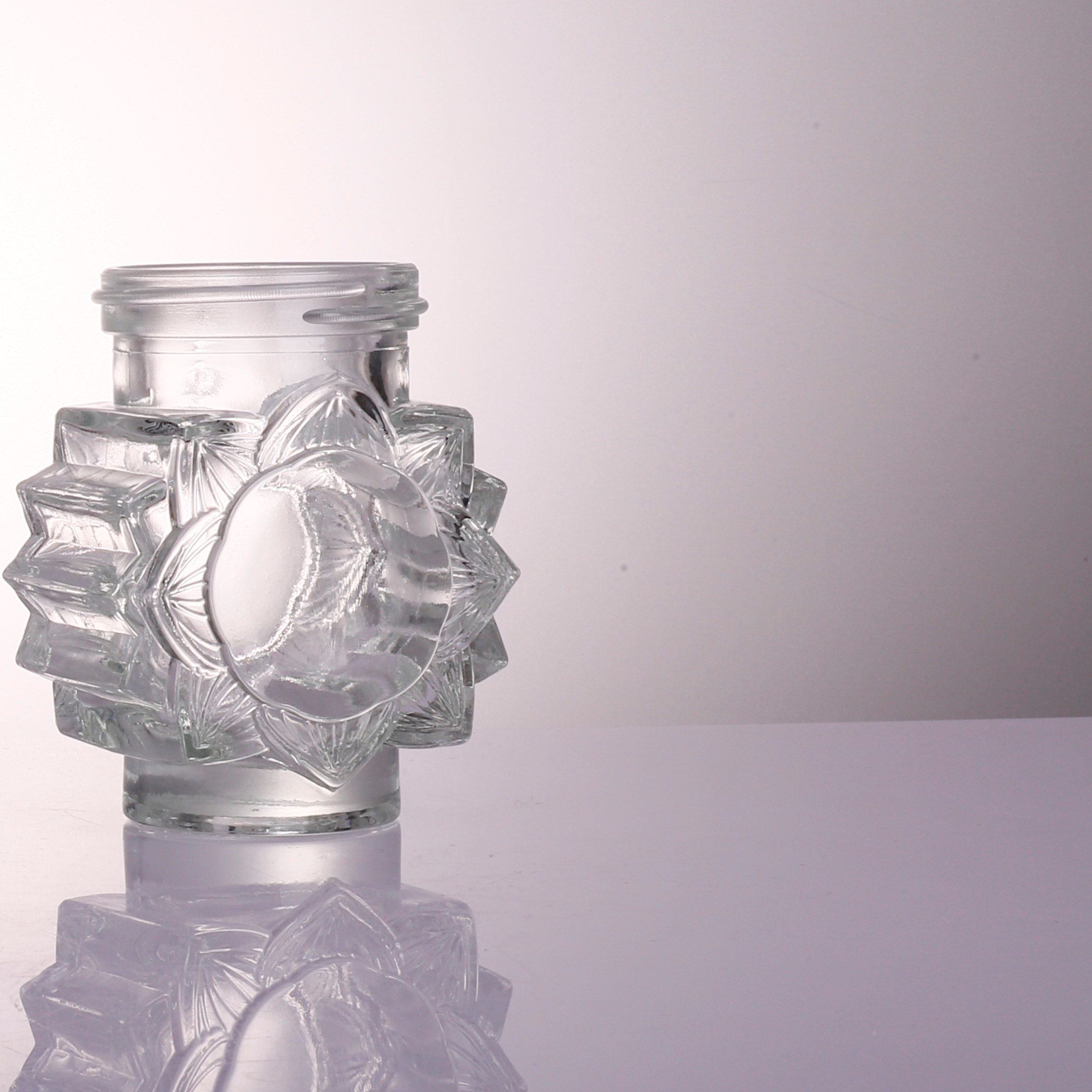 Empty Glear Glass Kitchen Storage Jars for Salt and Surgar with Silver Aluminum Cap