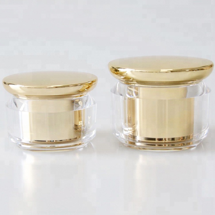 Empty Gold Acrylic Cosmetic Face Cream Eye Cream Jar Container