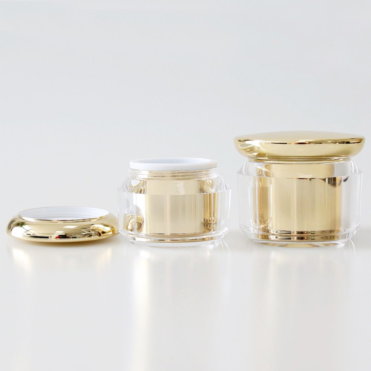 Empty Gold Acrylic Cosmetic Face Cream Eye Cream Jar Container