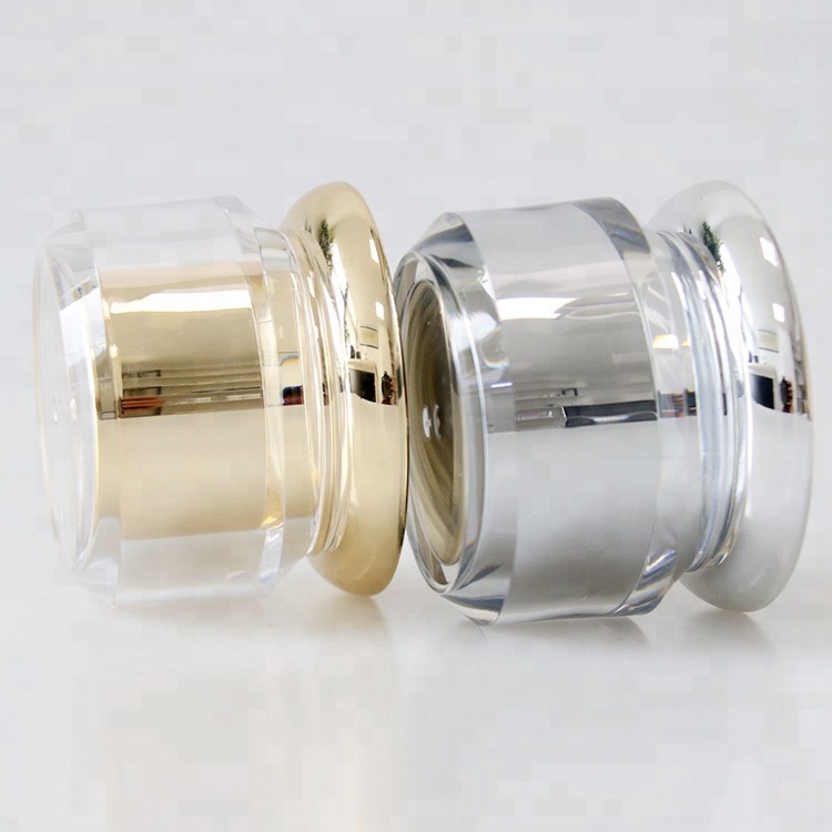 Empty Gold Acrylic Cosmetic Face Cream Eye Cream Jar Container